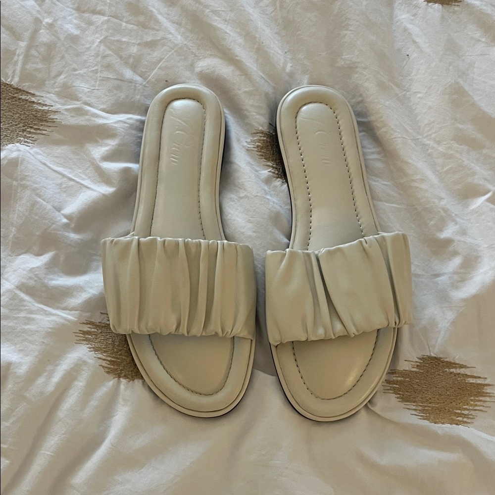 J. Crew Cream Slide Sandals